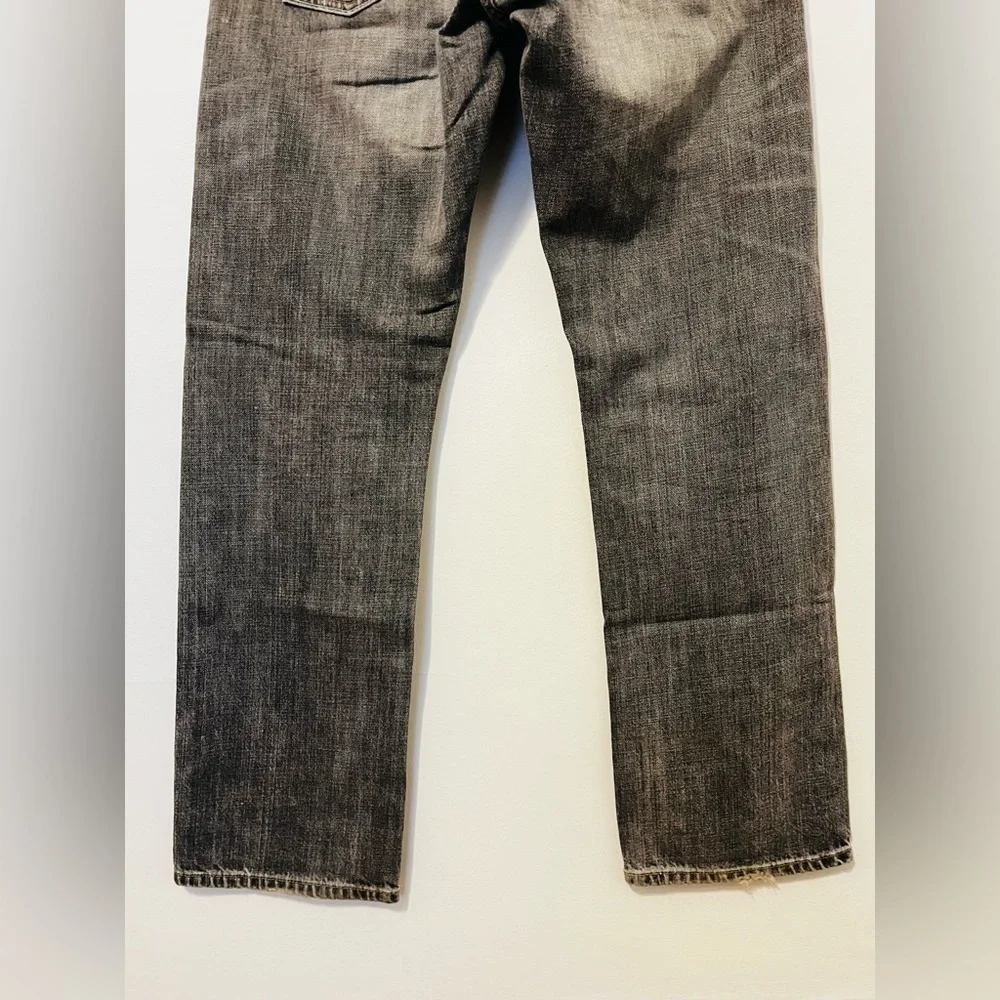 LEVI’S 514 Slim Straight Jeans Black Gray Denim 2008 Mens 33x32 Distressed EUC